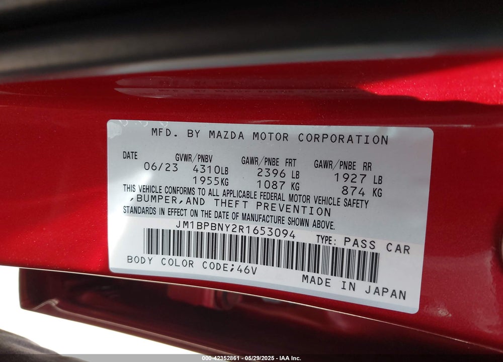 2024 MAZDA 3 HATCHBACK 2.5 TURBO PREMIUM PLUS VIN: JM1BPBNY2R1653094
