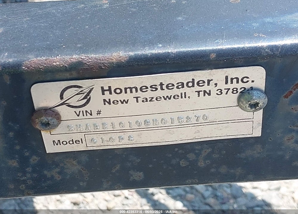 2008 HOMESTEADER 610PS VIN: 5HABE10198N015270