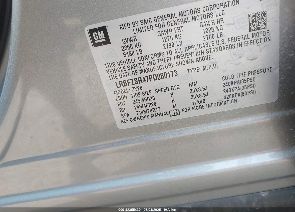 2023 BUICK ENVISION VIN: LRBFZSR47PD080173
