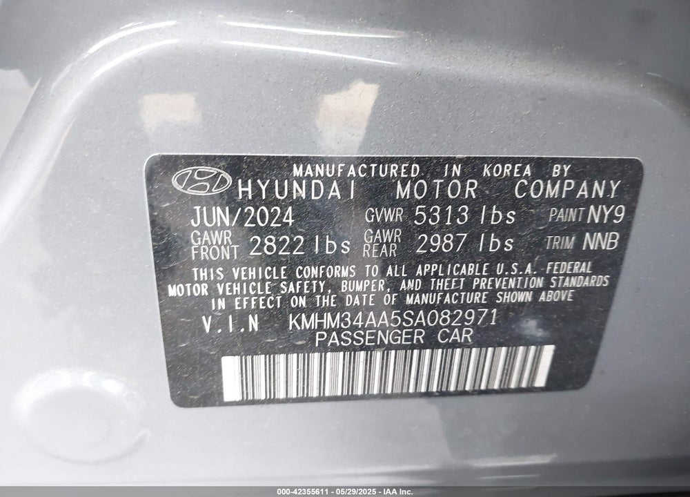 2025 HYUNDAI IONIQ 6 SEL VIN: KMHM34AA5SA082971