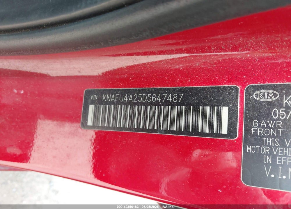 2013 KIA FORTE EX VIN: KNAFU4A25D5647487