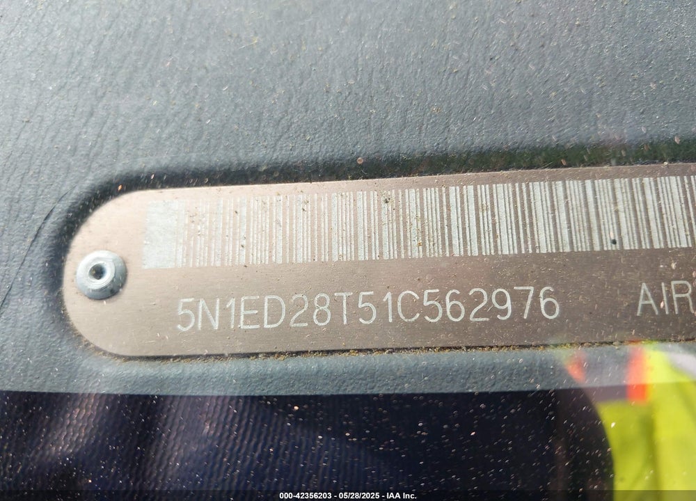 2001 NISSAN XTERRA XE-V6 VIN: 5N1ED28T51C562976