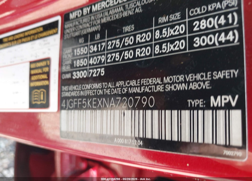 2022 MERCEDES-BENZ GLS-CLASS VIN: 4JGFF5KEXNA720790