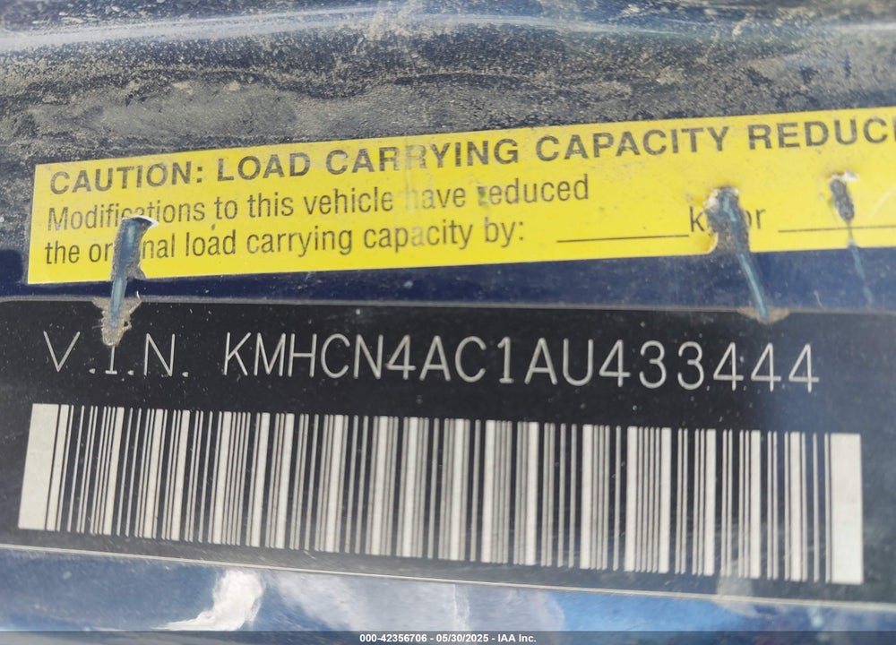 2010 HYUNDAI ACCENT GLS VIN: KMHCN4AC1AU433444