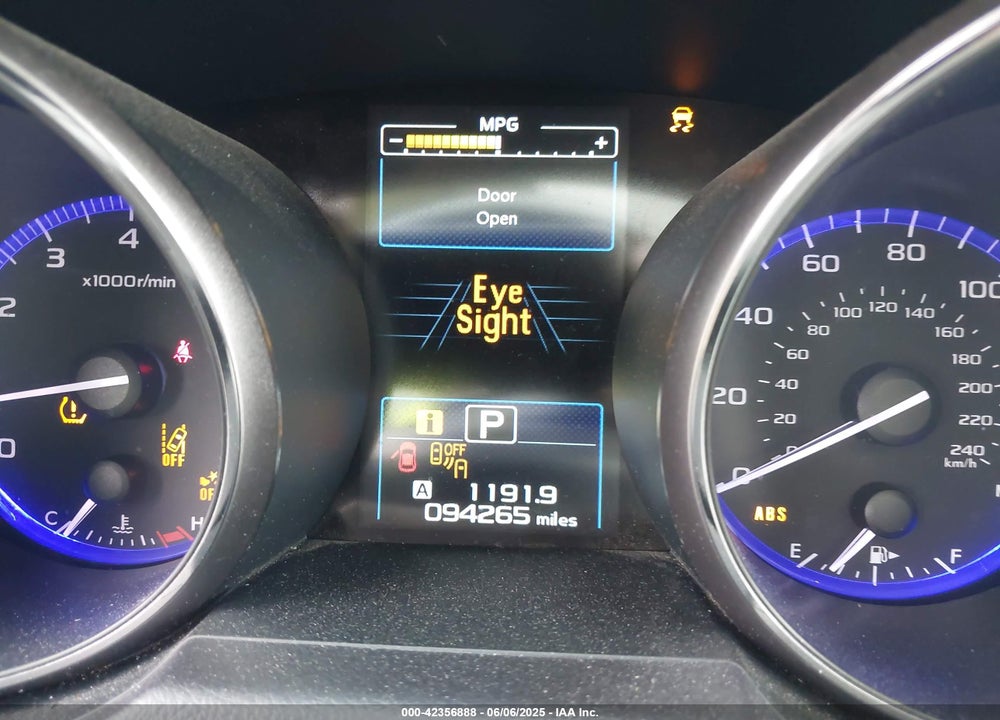 2016 SUBARU OUTBACK VIN: 4S4BSBHC3G3272186