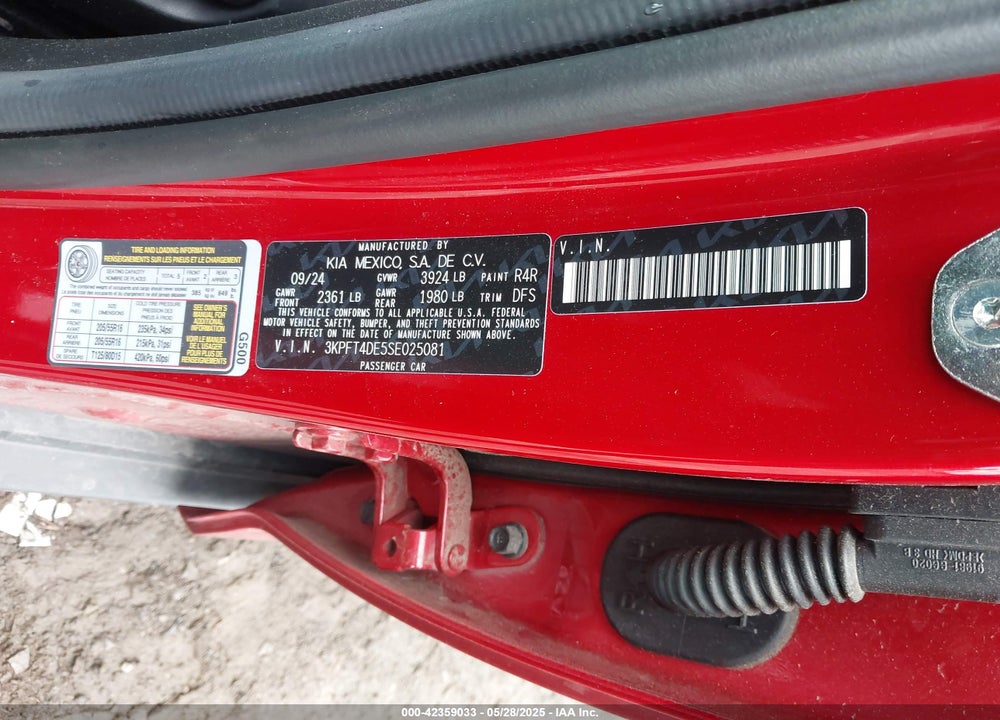 2025 KIA K4 VIN: 3KPFT4DE5SE025081