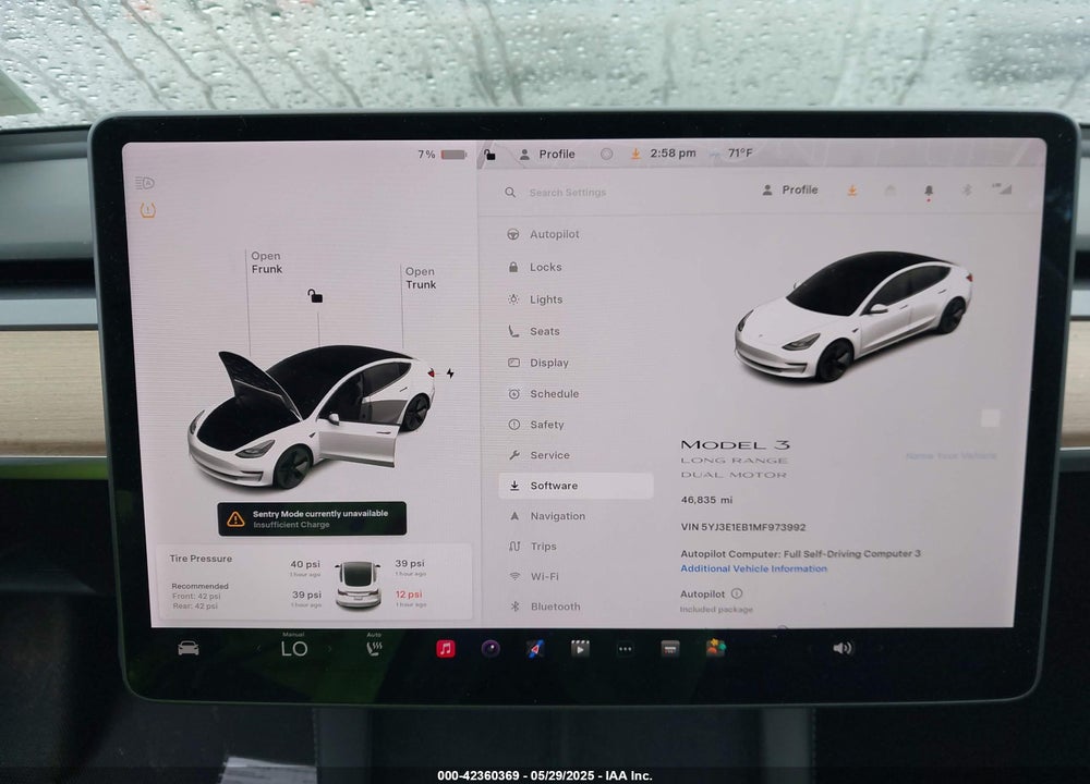 2021 TESLA MODEL 3 VIN: 5YJ3E1EB1MF973992
