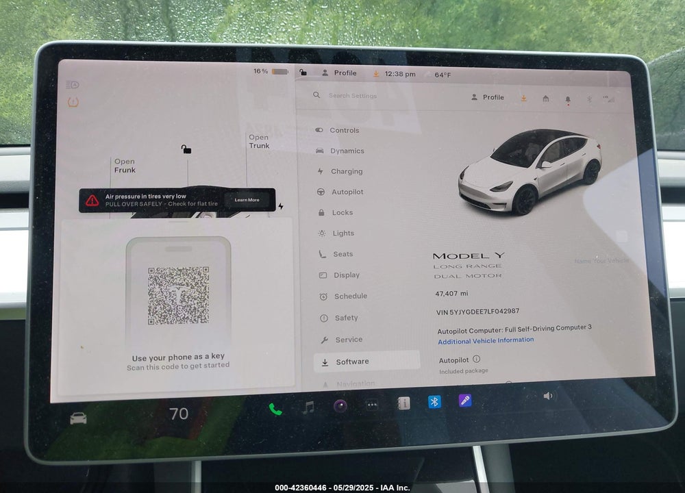 2020 TESLA MODEL Y VIN: 5YJYGDEE7LF042987