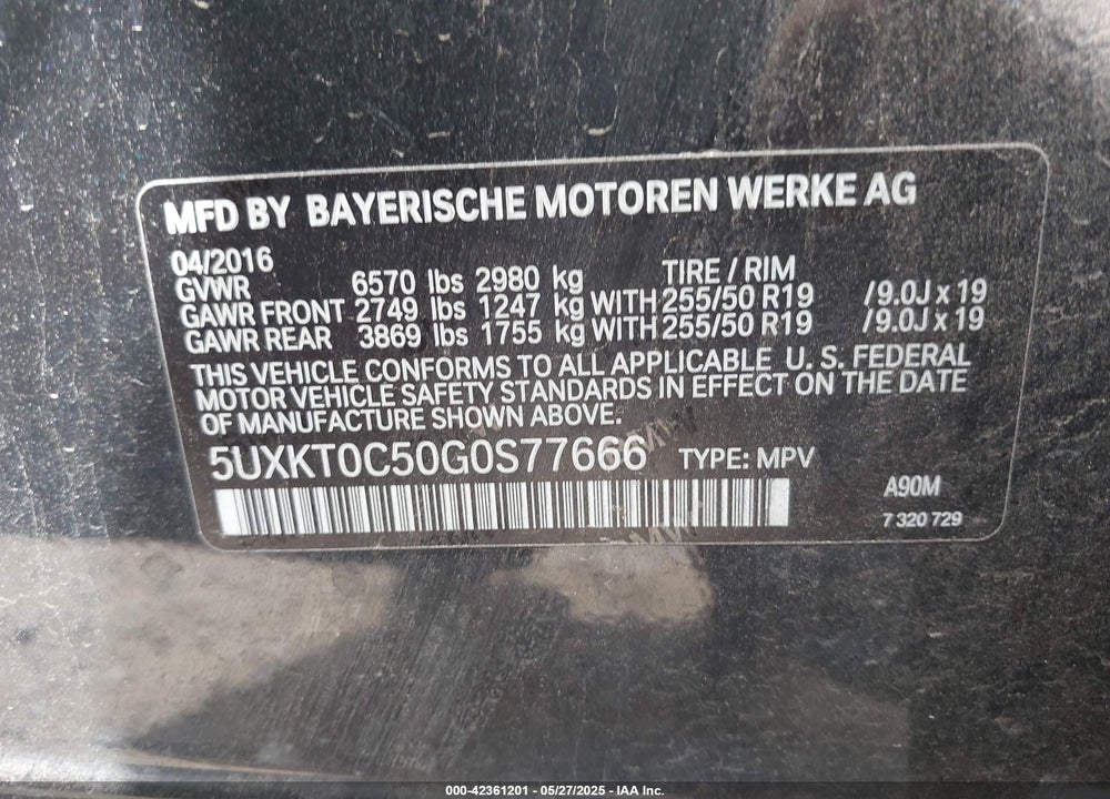 2016 BMW X5 EDRIVE XDRIVE40E VIN: 5UXKT0C50G0S77666