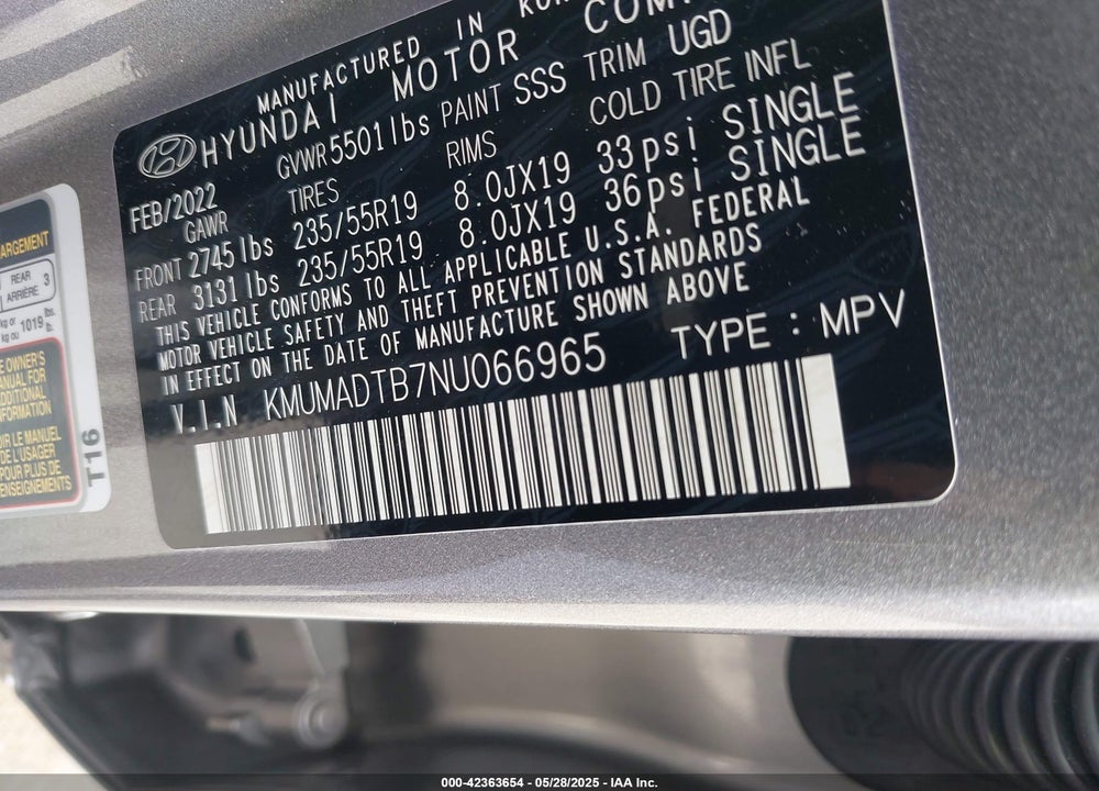 2022 GENESIS GV70 VIN: KMUMADTB7NU066965