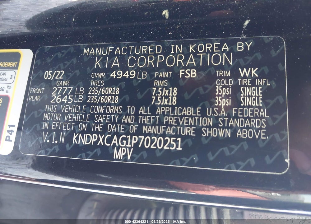 2023 KIA SPORTAGE HYBRID VIN: KNDPXCAG1P7020251
