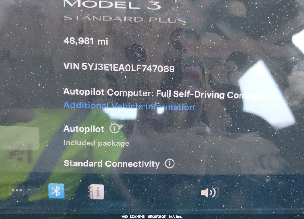 2020 TESLA MODEL 3 VIN: 5YJ3E1EA0LF747089