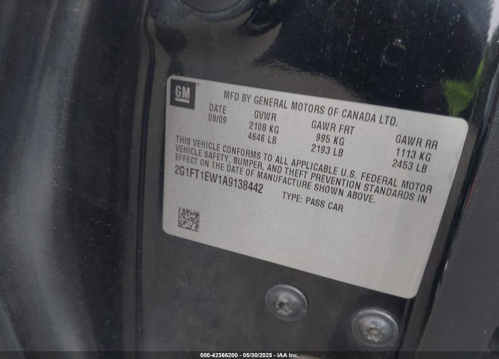 2010 CHEVROLET CAMARO 2SS VIN: 2G1FT1EW1A9138442