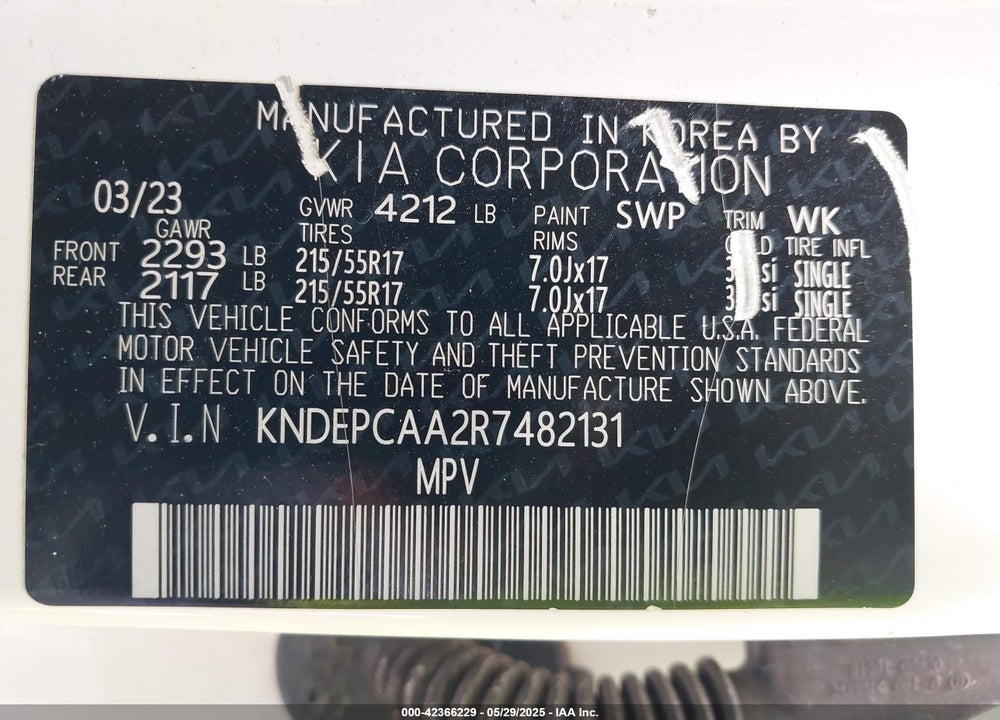 2024 KIA SELTOS VIN: KNDEPCAA2R7482131