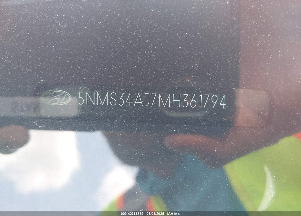 2021 HYUNDAI SANTA FE VIN: 5NMS34AJ7MH361794
