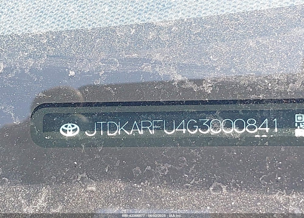 2016 TOYOTA PRIUS THREE VIN: JTDKARFU4G3000841