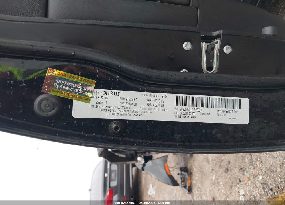 2015 CHRYSLER 300 VIN: 2C3CCAET1FH875853