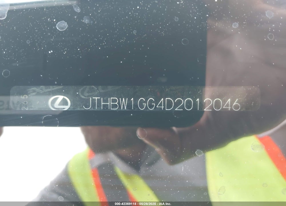 2013 LEXUS ES 300H VIN: JTHBW1GG4D2012046