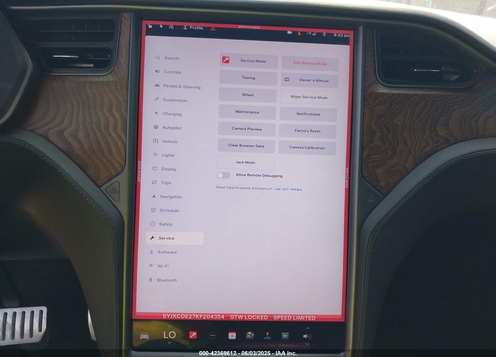 2019 TESLA MODEL X 100D/75D/LONG RANGE/STANDARD RANGE VIN: 5YJXCDE27KF204354