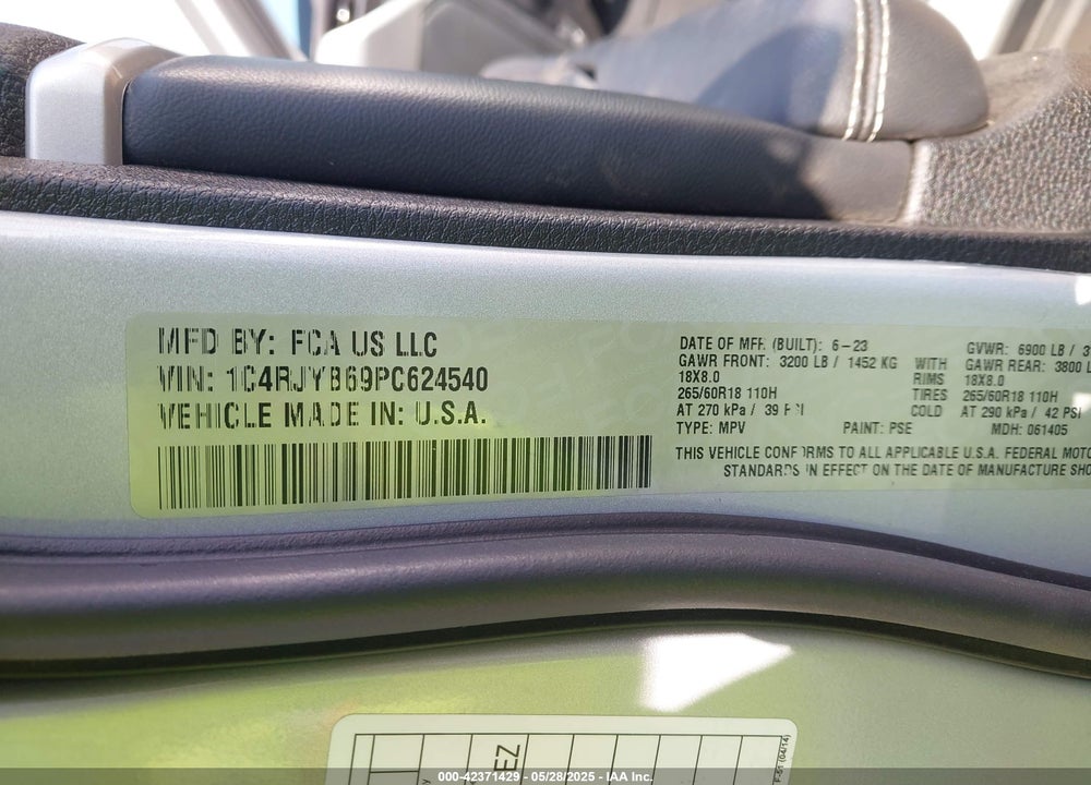 2023 JEEP GRAND CHEROKEE 4XE VIN: 1C4RJYB69PC624540