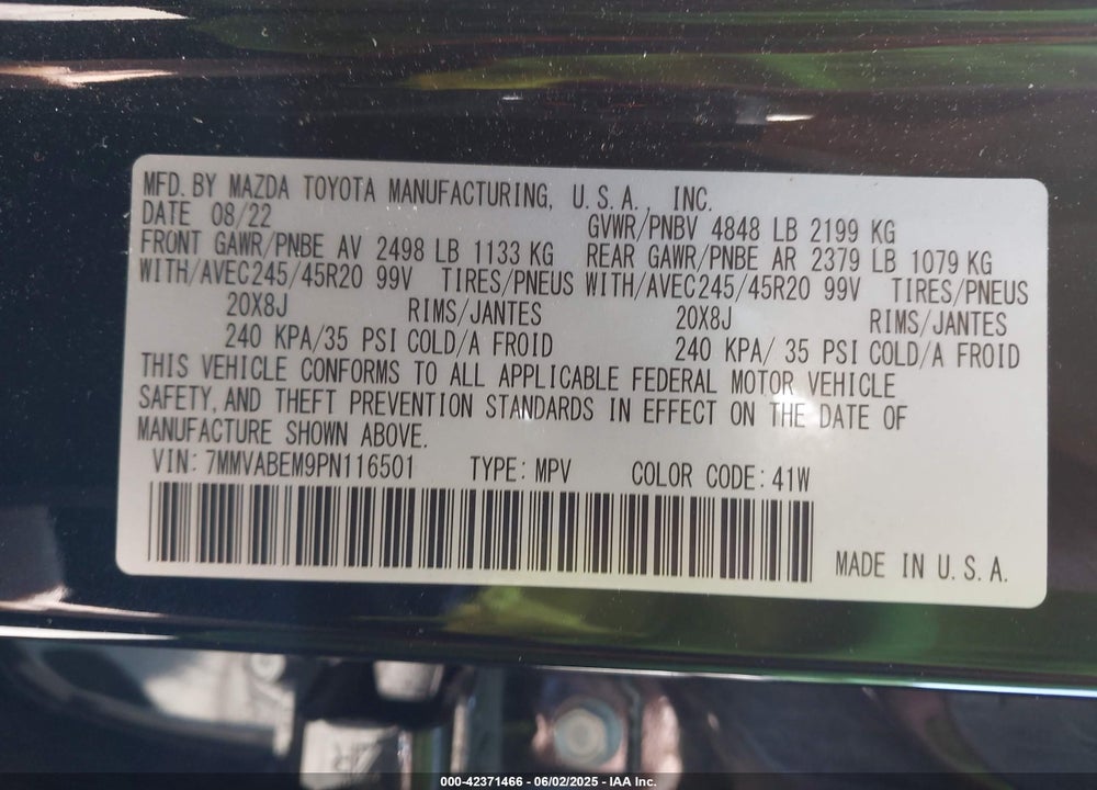 2023 MAZDA CX-50 VIN: 7MMVABEM9PN116501