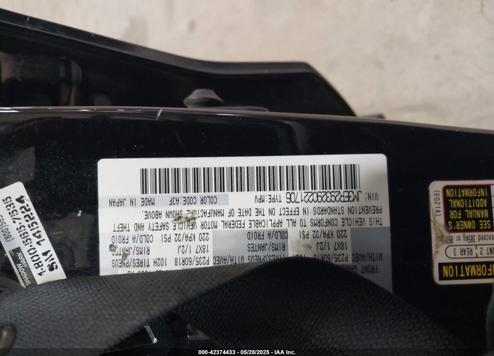 2009 MAZDA CX-7 SPORT VIN: JM3ER293290221706