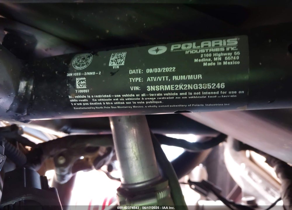 2022 POLARIS RZR PRO R 4 SPORT VIN: 3NSRME2K2NG385246