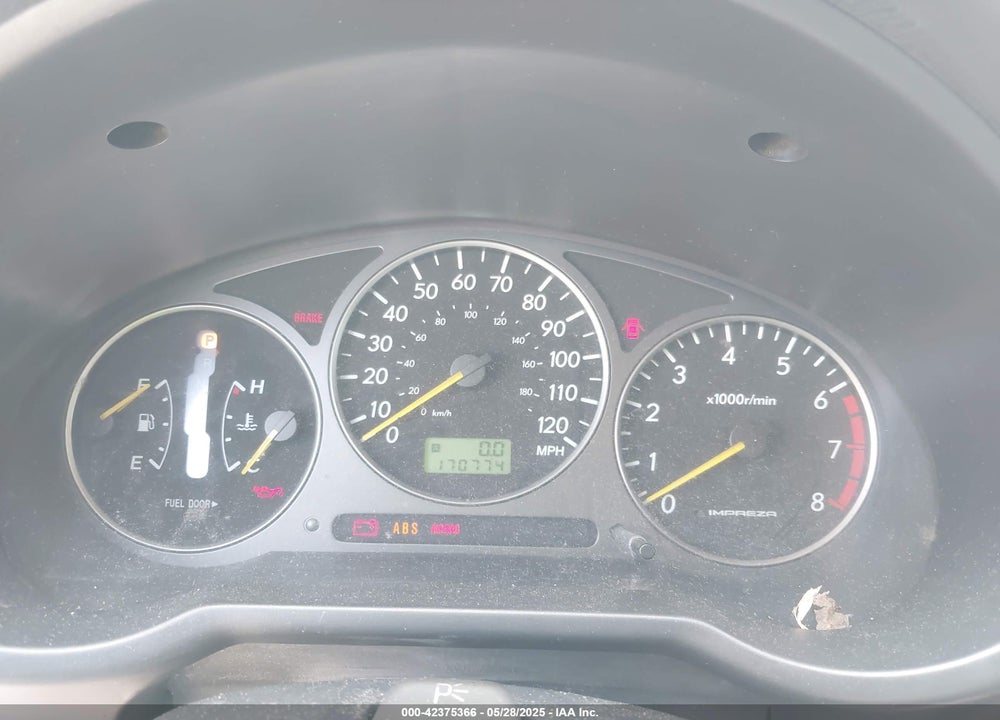 2002 SUBARU IMPREZA 2.5RS VIN: JF1GD67532H501384