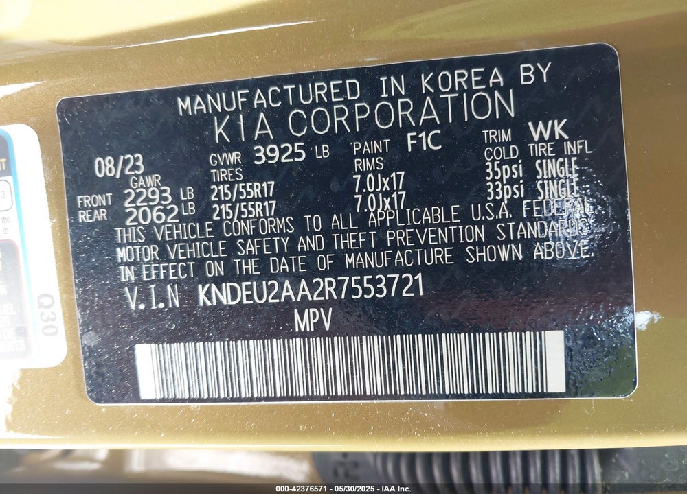 2024 KIA SELTOS VIN: KNDEU2AA2R7553721
