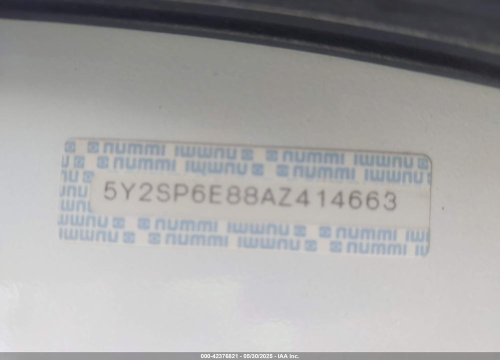 2010 PONTIAC VIBE VIN: 5Y2SP6E88AZ414663
