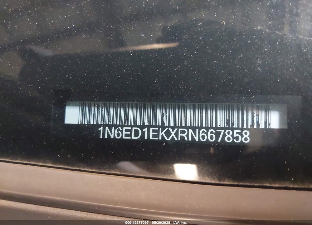 2024 NISSAN FRONTIER VIN: 1N6ED1EKXRN667858