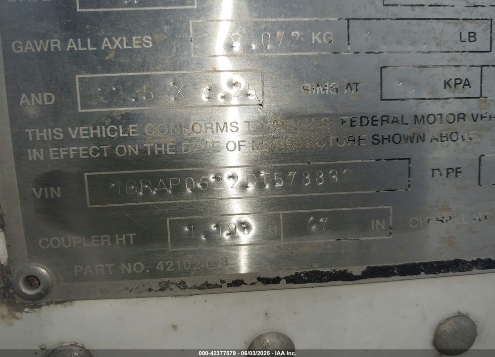 2013 GREAT DANE TRAILERS --- VIN: 1GRAP0622DT578832
