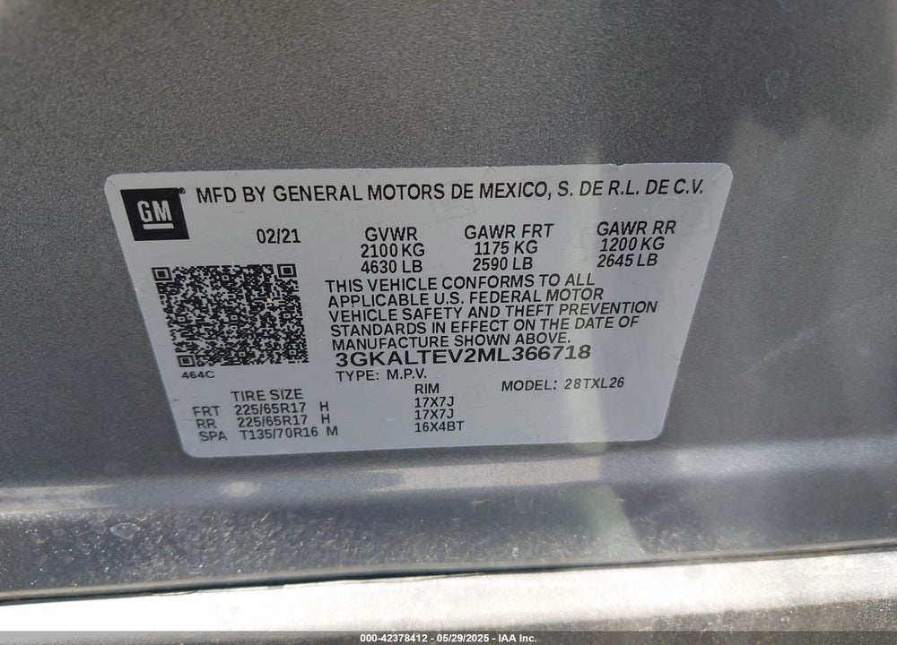 2021 GMC TERRAIN VIN: 3GKALTEV2ML366718