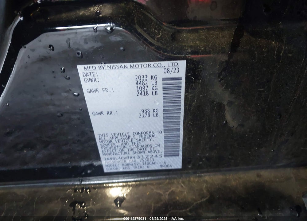 2024 NISSAN ALTIMA VIN: 1N4BL4CW3RN312245