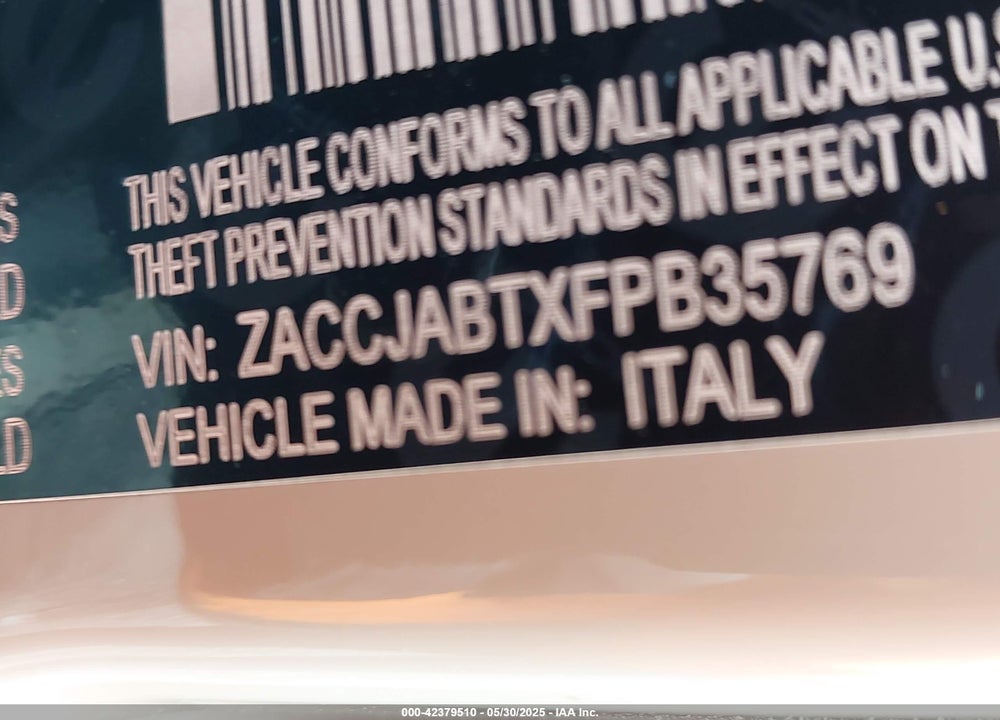 2015 JEEP RENEGADE VIN: ZACCJABTXFPB35769