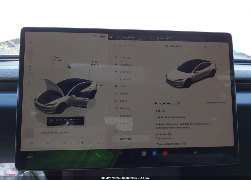 2024 TESLA MODEL 3 VIN: 5YJ3E1EA9RF756849
