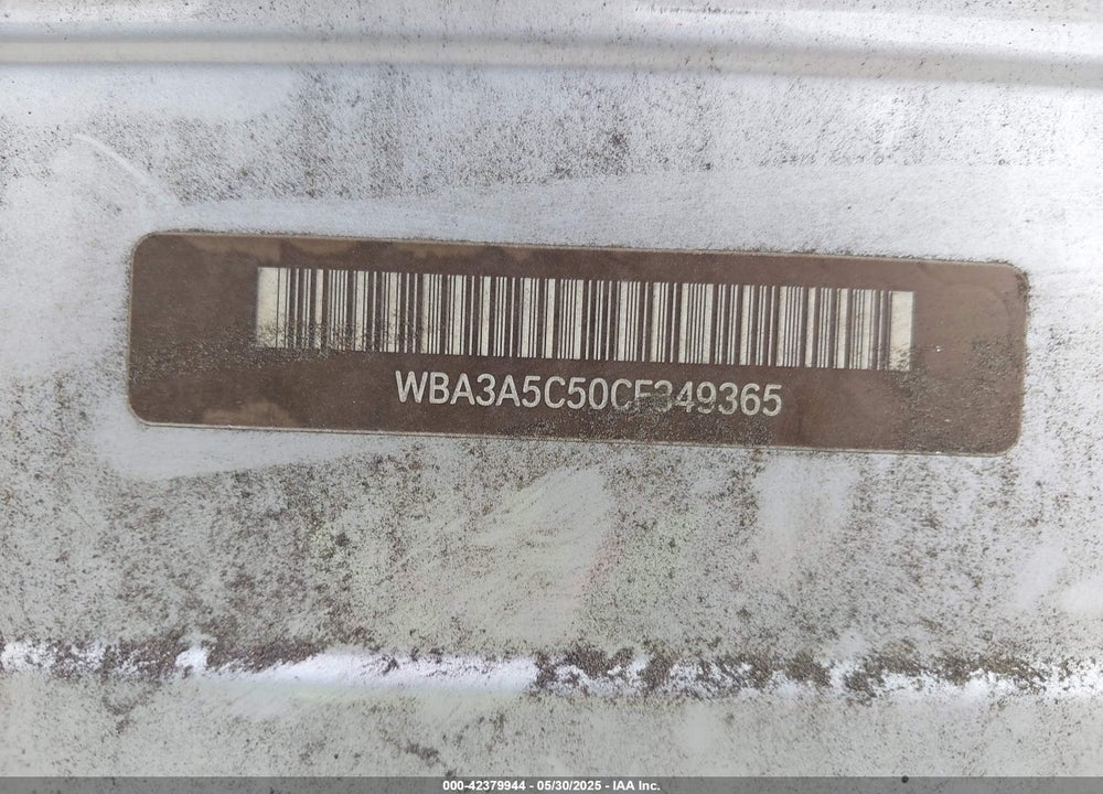 2012 BMW 328 VIN: WBA3A5C50CF349365