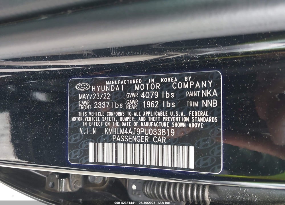 2023 HYUNDAI ELANTRA HYBRID BLUE VIN: KMHLM4AJ9PU033819