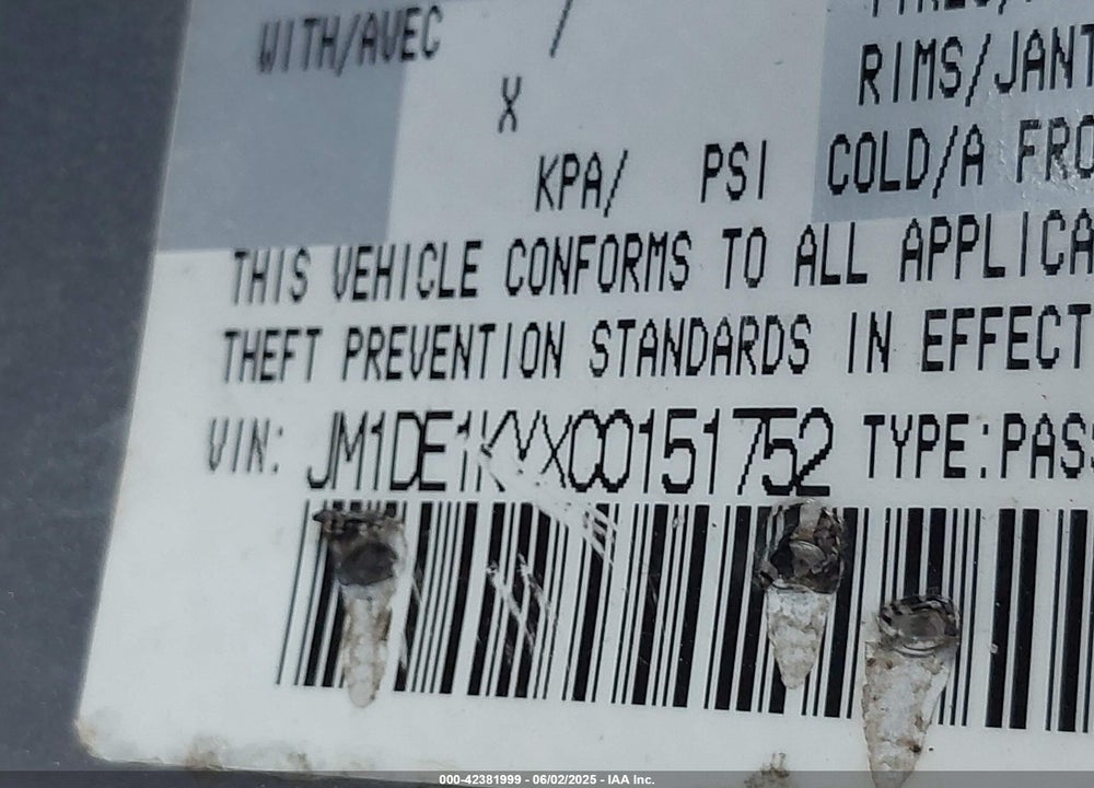 2012 MAZDA 2 SPORT VIN: JM1DE1KYXC0151752