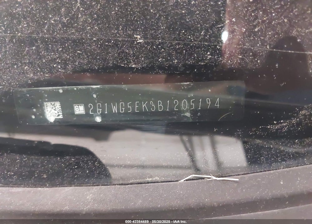 2011 CHEVROLET IMPALA VIN: 2G1WG5EK3B1205194
