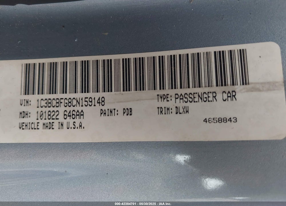 2012 CHRYSLER 200 LIMITED VIN: 1C3BCBFG8CN159148