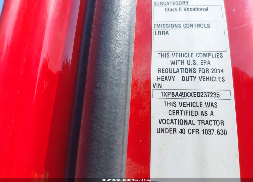 2014 PETERBILT 579 VIN: 1XPBA49XXED237235