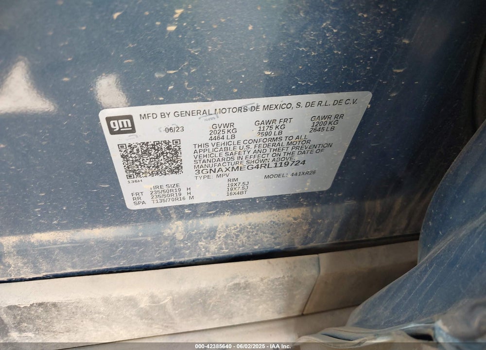 2024 CHEVROLET EQUINOX VIN: 3GNAXMEG4RL119724