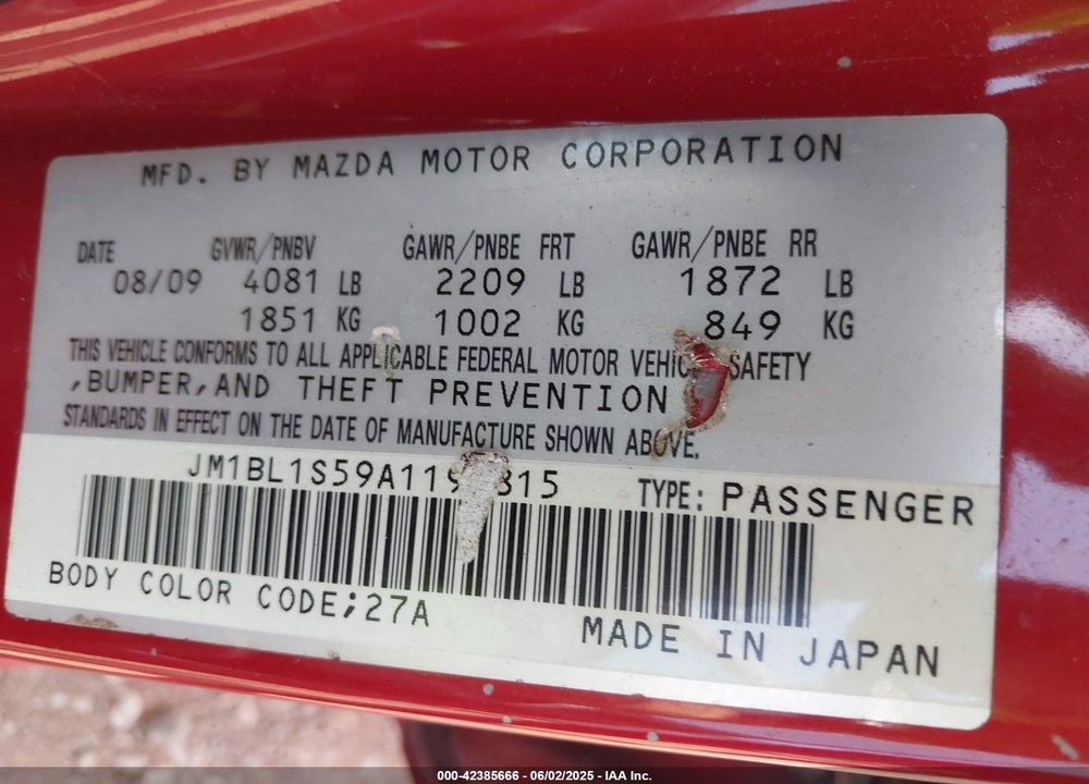 2010 MAZDA 3 S GRAND TOURING VIN: JM1BL1S59A1198815