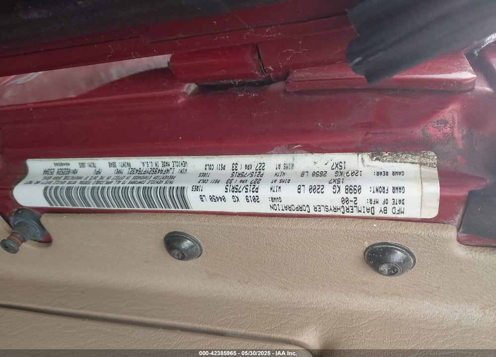 2000 JEEP WRANGLER SPORT VIN: 1J4FA49S2YP764321