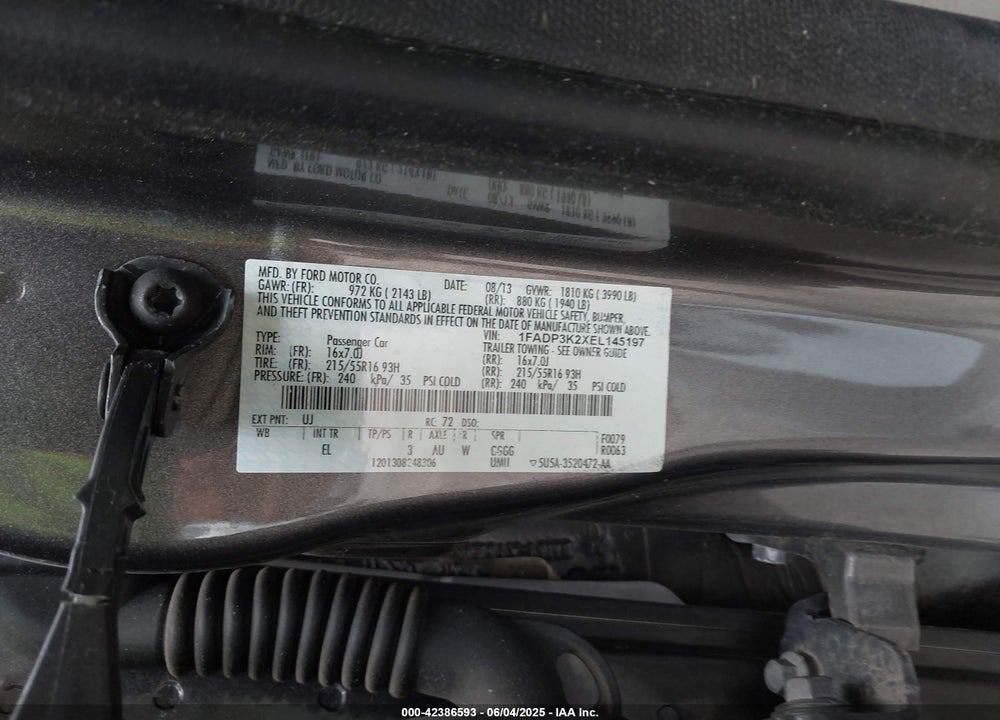 2014 FORD FOCUS SE VIN: 1FADP3K2XEL145197