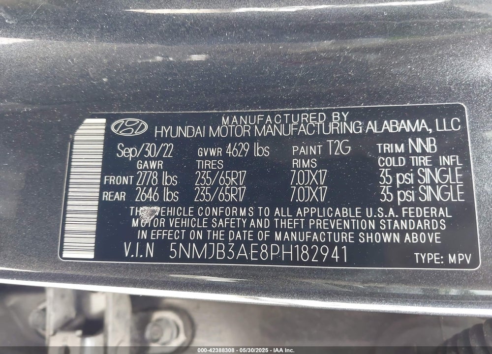 2023 HYUNDAI TUCSON VIN: 5NMJB3AE8PH182941