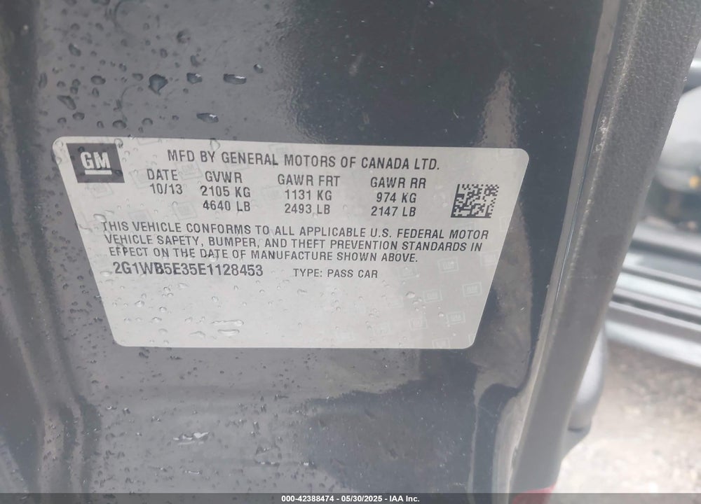 2014 CHEVROLET IMPALA LIMITED LT VIN: 2G1WB5E35E1128453