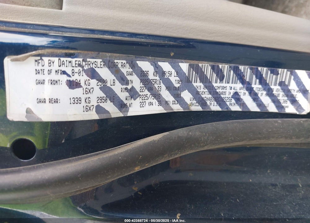 2002 JEEP GRAND CHEROKEE LAREDO VIN: 1J4GX48S02C125258