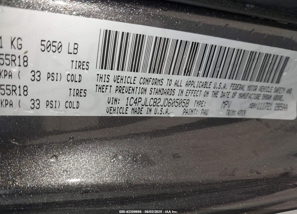 2018 JEEP CHEROKEE LATITUDE TECH CONNECT FWD VIN: 1C4PJLCB2JD605058